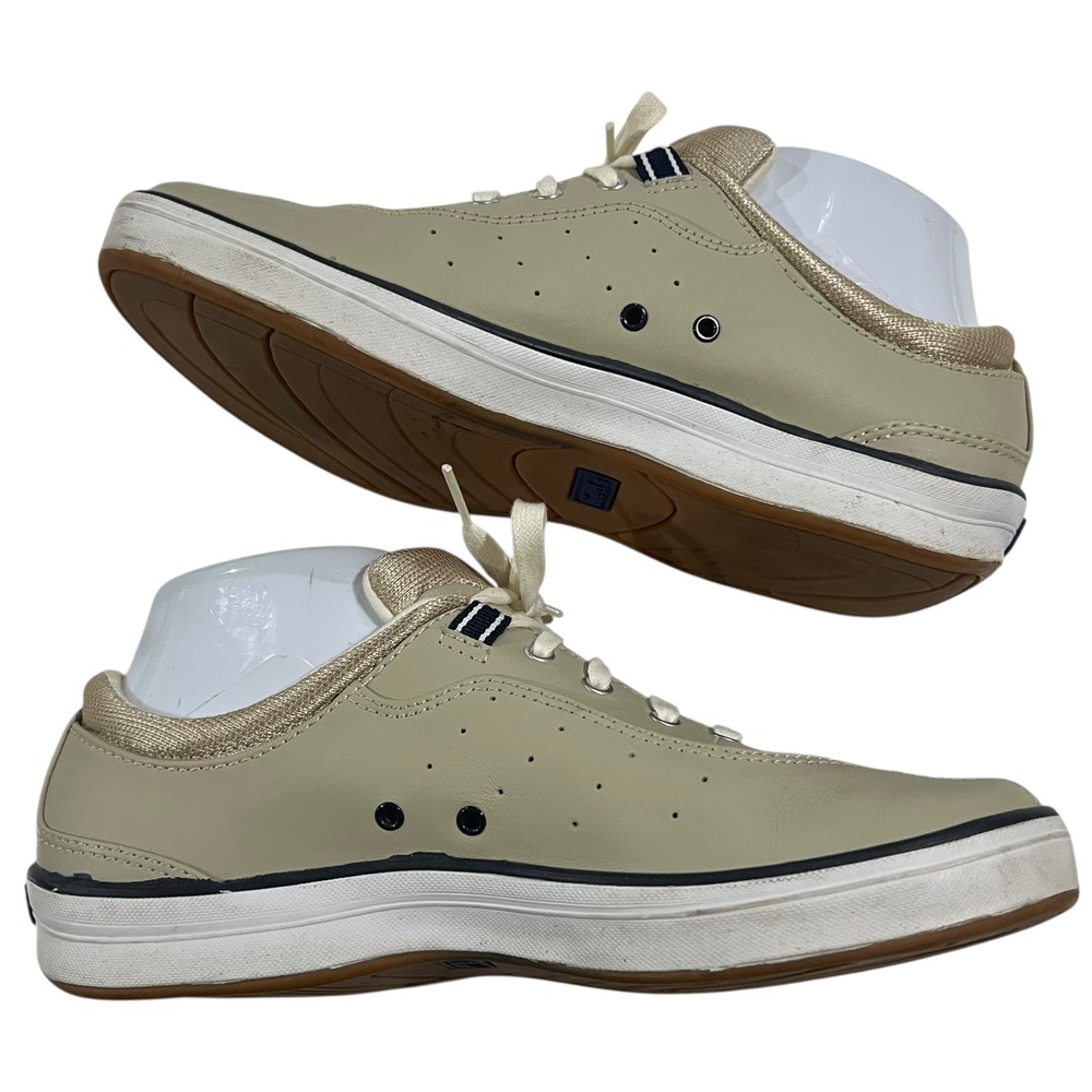 Keds Taupe‎ Leather Sneakers Women's Size 7.5 Preppy Comfort Casual - Picture 5 of 9